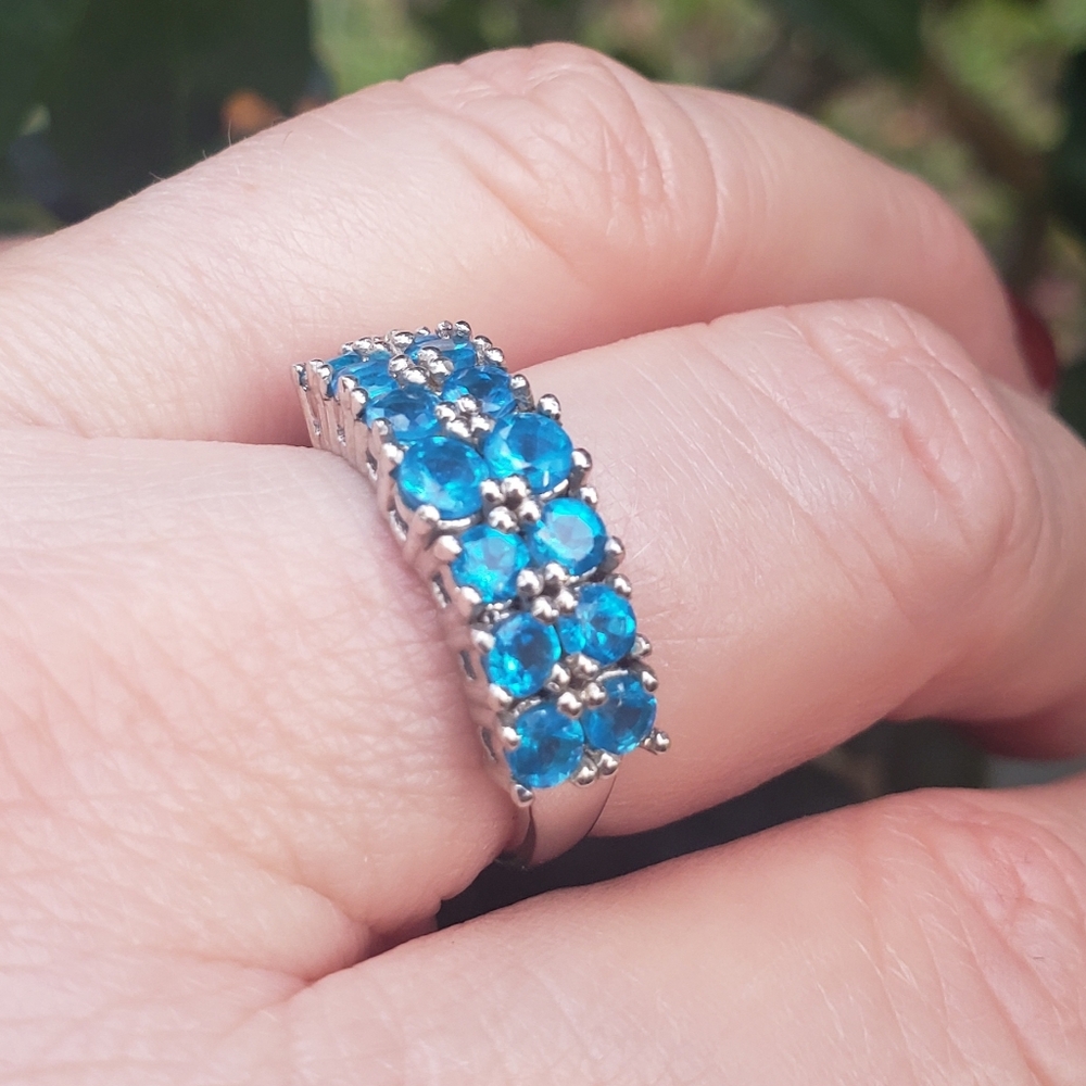 Neon Blue Apatite Ring - Picture 8 of 11